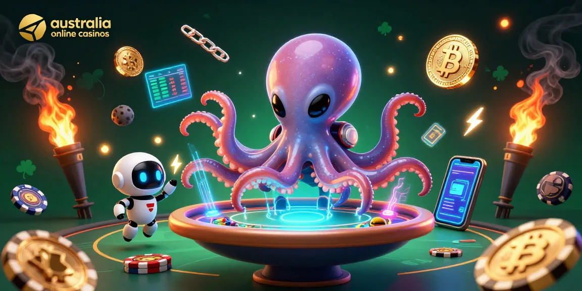 Engage with australia online casinos through an exciting cosmic poker game with alien characters.