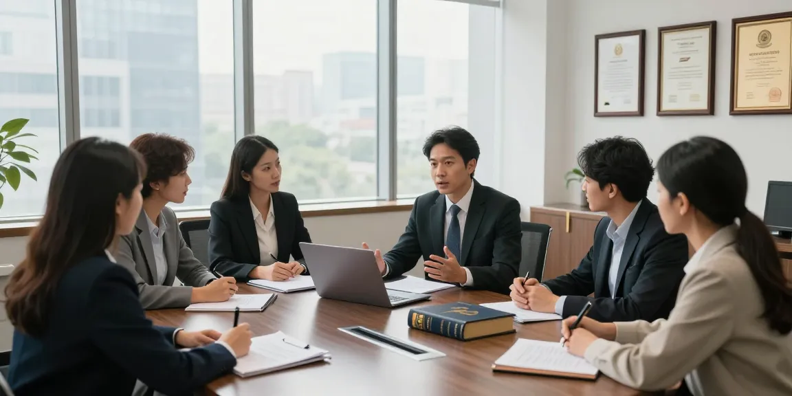 Visit the site to see a lawyer consulting clients in a modern office setting, showcasing dedication and professionalism.
