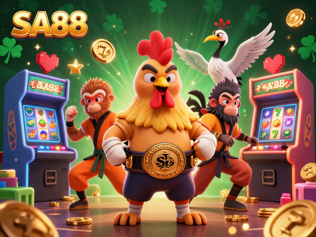 Engage in thrilling gameplay at SA88 featuring colorful casino elements and dynamic characters.
