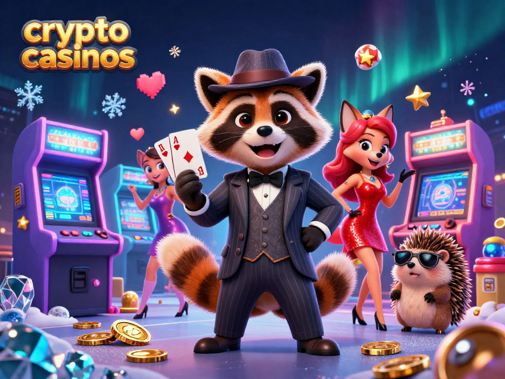 Jouez aux crypto casinos avec le raton laveur élégant, la renarde charmante et le hérisson protecteur dans un cadre 3D captivant.