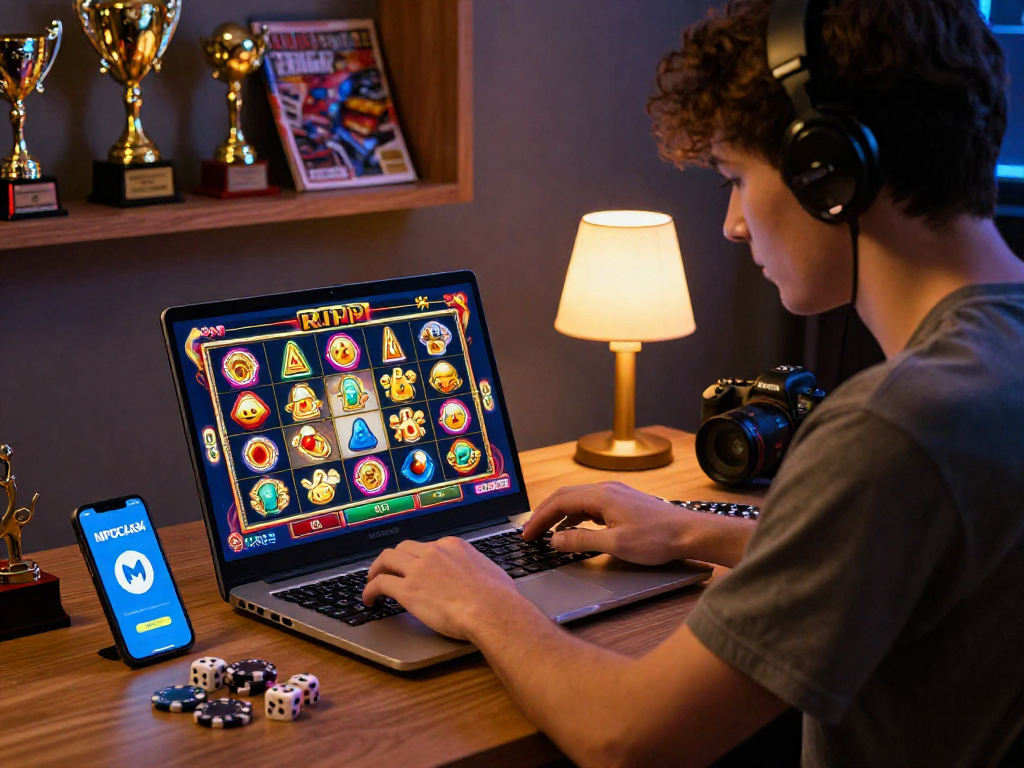 Player engaging with slot games on MPOCASH site for a thrilling experience.