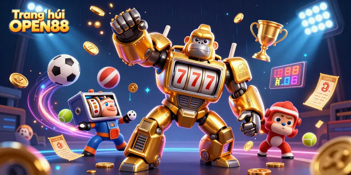 Engage in exhilarating gameplay at Trang chủ OPEN88 with a thrilling golden gorilla mech.