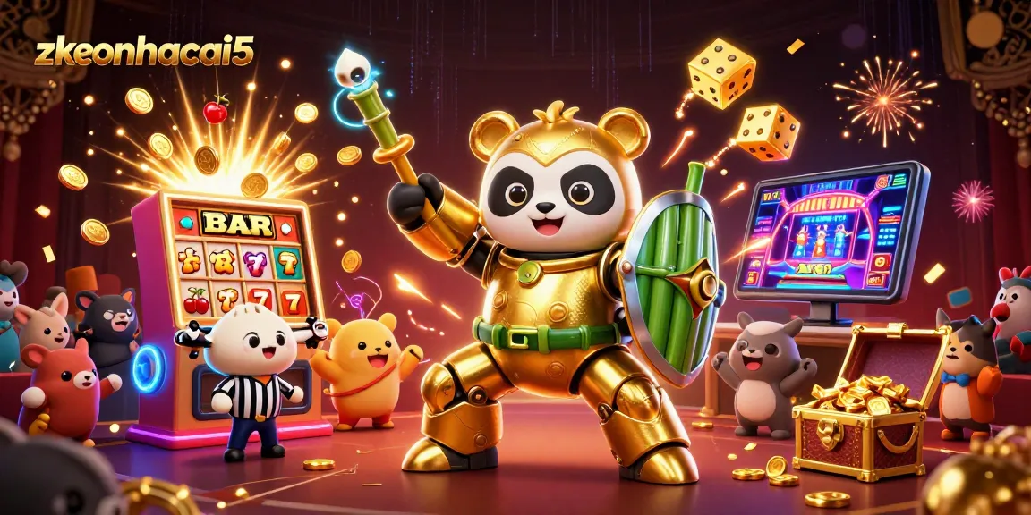Experience thrilling action with zkeonhacai5 as golden panda pilots a dynamic casino arena showdown.