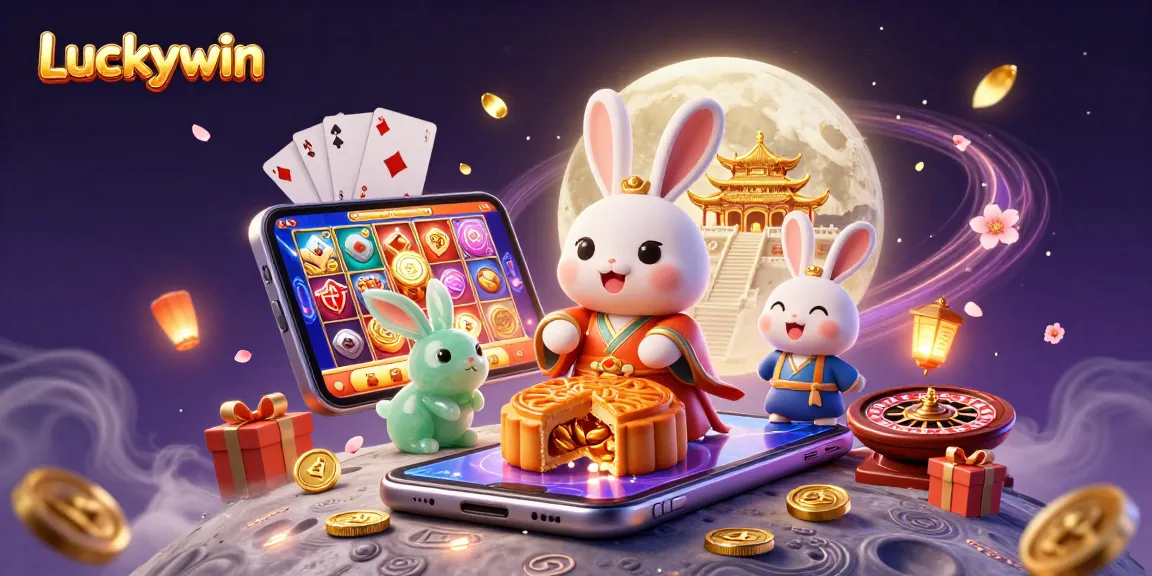 Experience the enchanting world of Luckywin with vibrant casino elements and folklore characters.