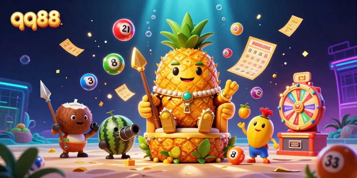 Experience the thrill of qq88 with vibrant lottery elements and a playful casino scene.