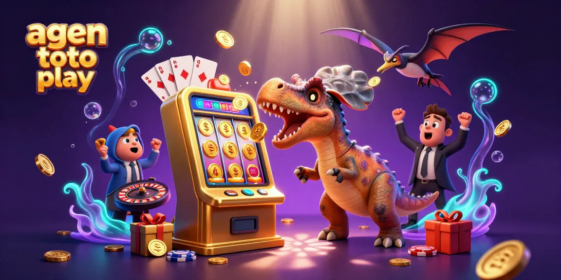 Agen toto play unleashes excitement as characters headbutt a slot machine, capturing golden coins.