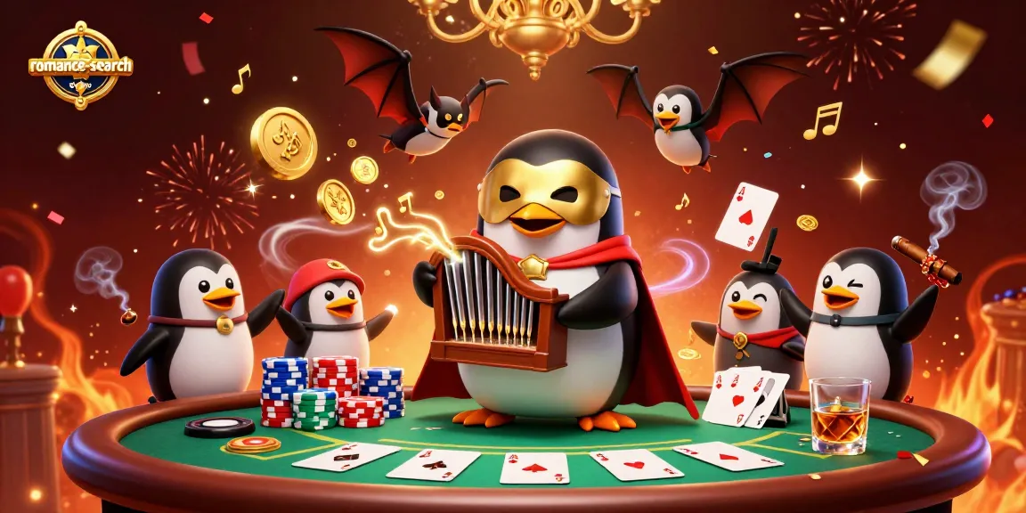 Experience thrilling wins at romance-search with phantom penguin and vibrant poker elements.