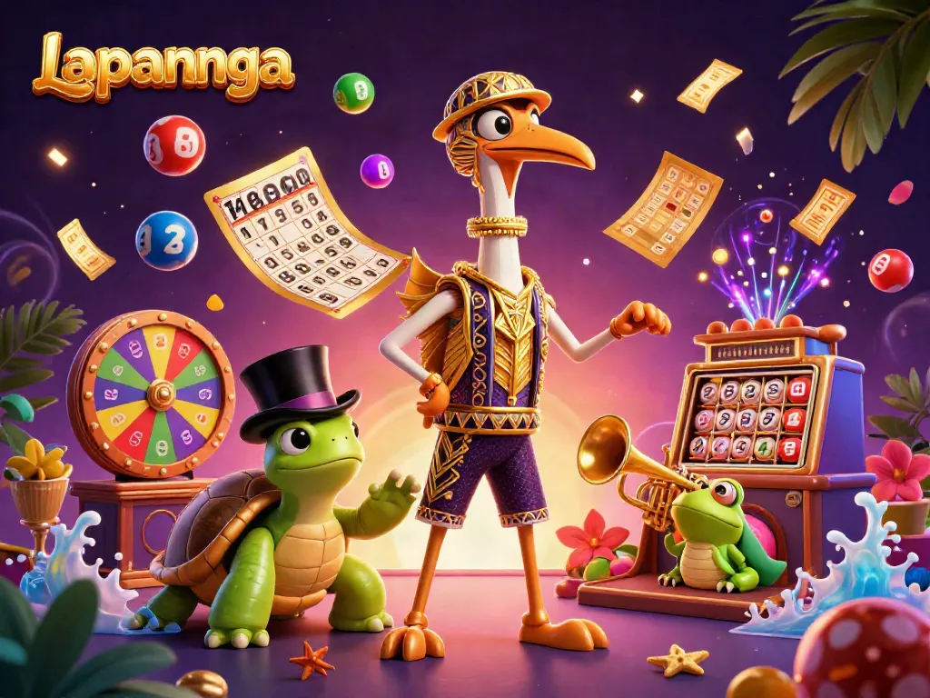 Engage with Lapannaga in a vibrant virtual gaming illustration featuring creative cartoon characters.