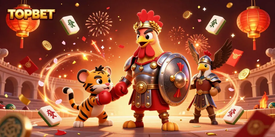 Join the excitement at TOPBET with thrilling casino illustrations featuring vibrant characters and elements.
