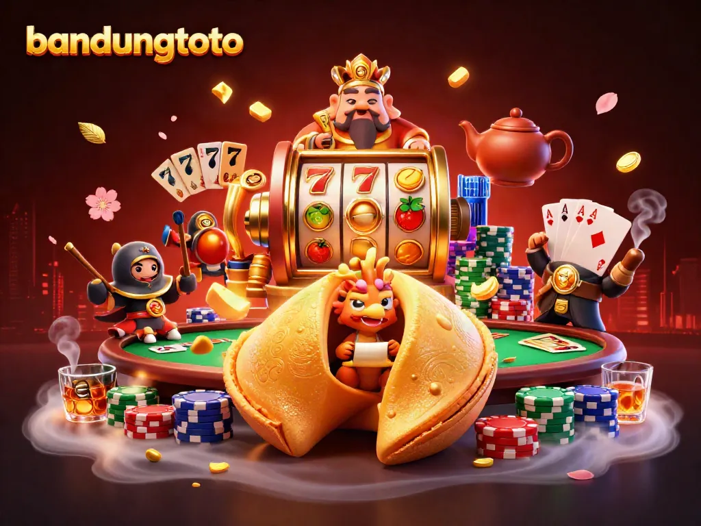 Engage in thrilling gameplay with bandungtoto's colorful slot machines and a mystical dragon guarding fortunes.