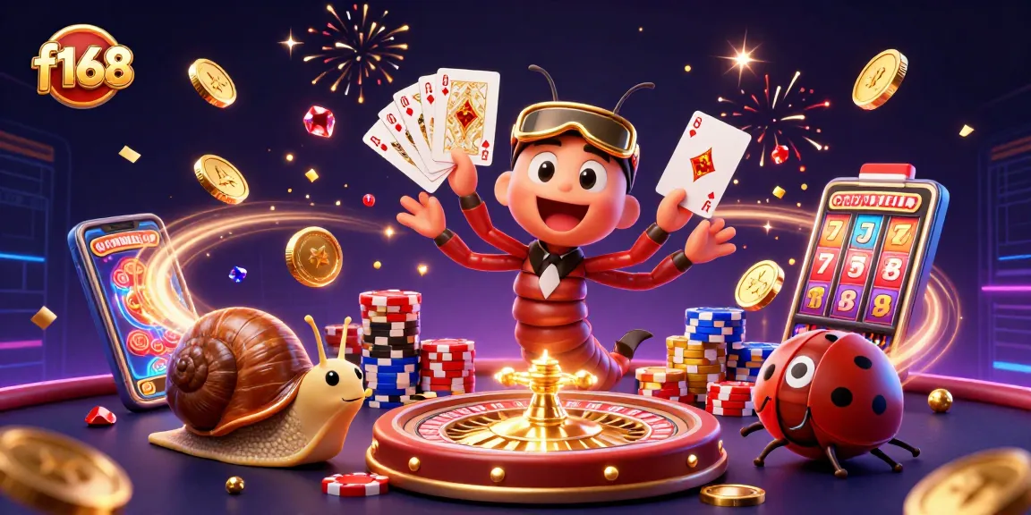 Join the fun at f168 with a vibrant illustration of a millipede dealer and high-stakes excitement!