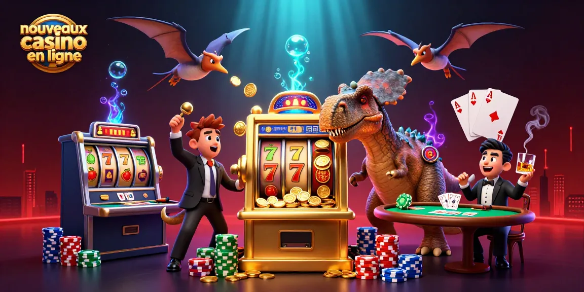 Jackpot dans les nouveaux casinos en ligne avec un pachycéphalosaure et des pièces d'or volantes.