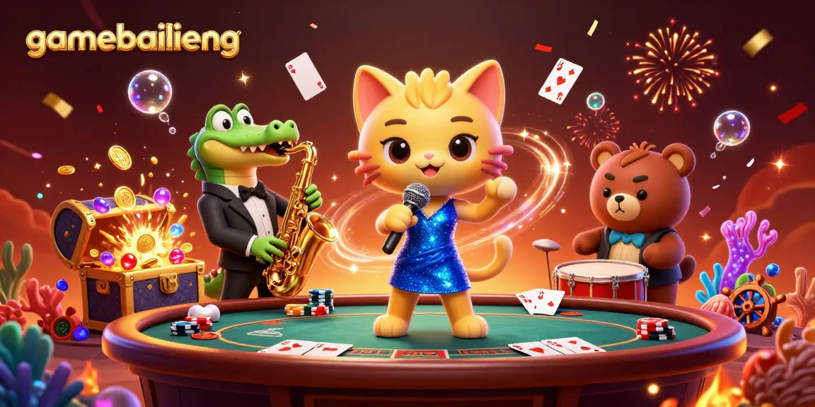 Experience thrilling moments at gamebailieng with an entertaining casino scene featuring vibrant characters.