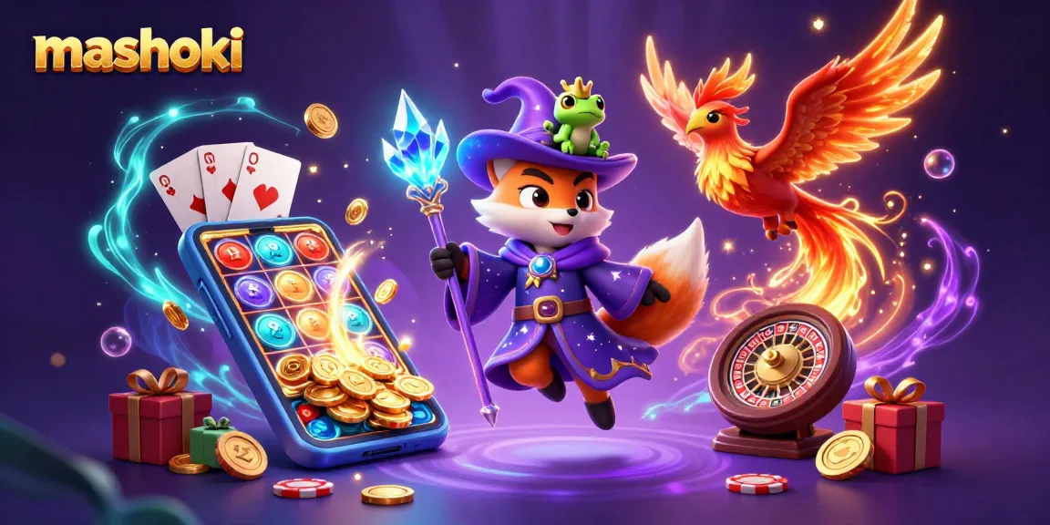 Experience thrilling gameplay at mashoki with a mystical fox wizard and fiery phoenix.