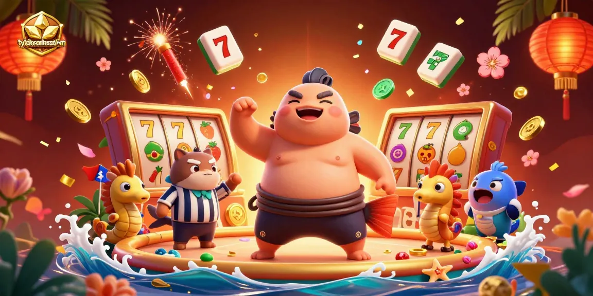 Engage with tylekeonhacai-vn's dynamic casino scene featuring a fugu, catfish referee, and slot games.