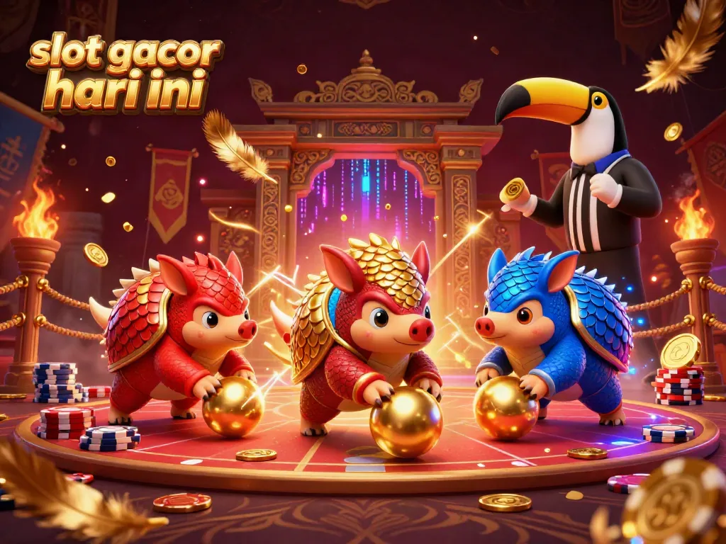 Engaging scene of rival pangolins in battle, showcasing slot gacor hari ini dynamic energy and excitement.