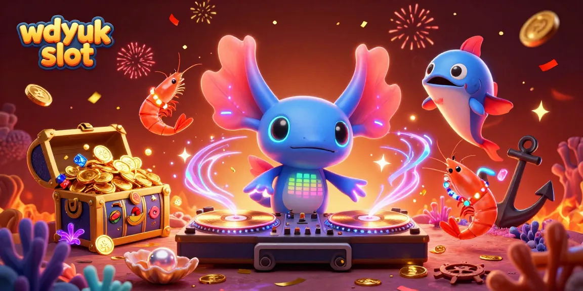 Experience excitement with wdyuk slot featuring an energetic axolotl DJ spinning winning reels.