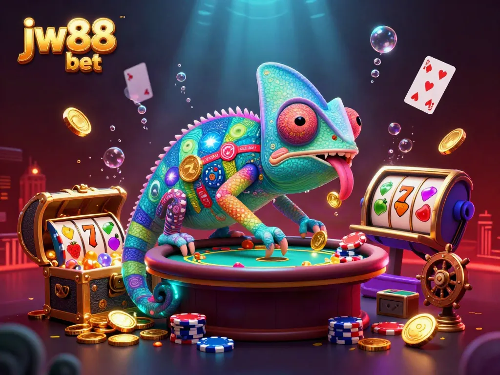 Engage in thrilling bets at jw88 bet with a vibrant chameleon casino owner and rich game elements.