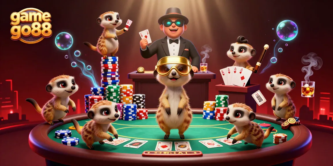 Experience game go88 excitement with meerkats running a vibrant casino operation.